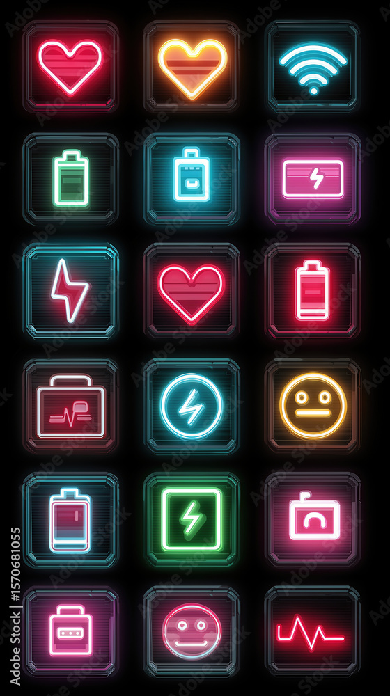 Fototapete a vector set of web buttons featuring various symbols, arrows, and alphabet icons for internet and c
