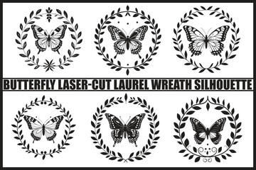 Butterfly Laurel Wreath Set