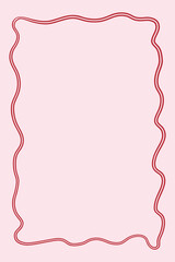 Coquette style illustration of frame on soft pink background. Romantic, feminine, and elegant design perfect for stationery, invitations, social media graphics, and Valentine Day themes. Trendy pastel