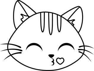 Face Cat Line Style