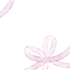 水彩アンティークリボンの背景イラスト　プレゼントリボン柄