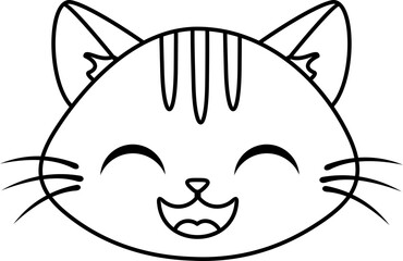 Face Cat Line Style