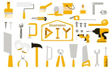 diy工具のイラスト素材セット