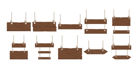 Naklejka premium Hanging Wooden Sign