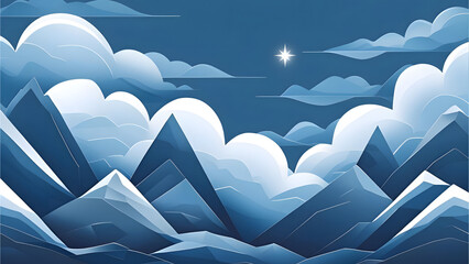 mountain landscape with blue sky