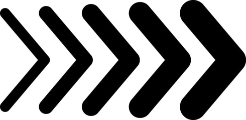 Dynamic moving arrow symbol isolated on transparent background. Speed, acceleration, fast sign vector illustration.