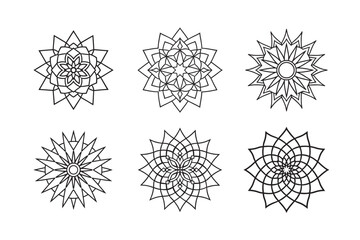 line art of floral,vectorian,mehdi,patern type,nature ,religion,architectural set bundle on the white background