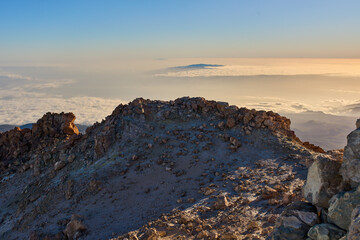 Pico del Teide crater and distant islands