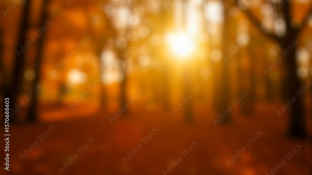 Poster abstract blurred autumn background with warm orange and yellow colors, bright gradient texture with 