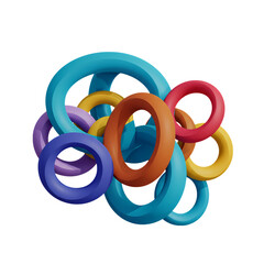 Colorful Interlocking Rings: Abstract Art Design