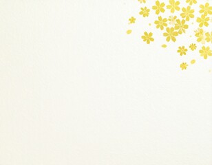 Obraz premium ベージュの背景にほんのりと花のイラストが載っている背景画像/ Background image with a slight floral illustration on a beige background