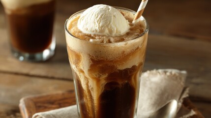Iced coffee drink with ice cream