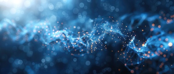 White background and blue technological background net lines.