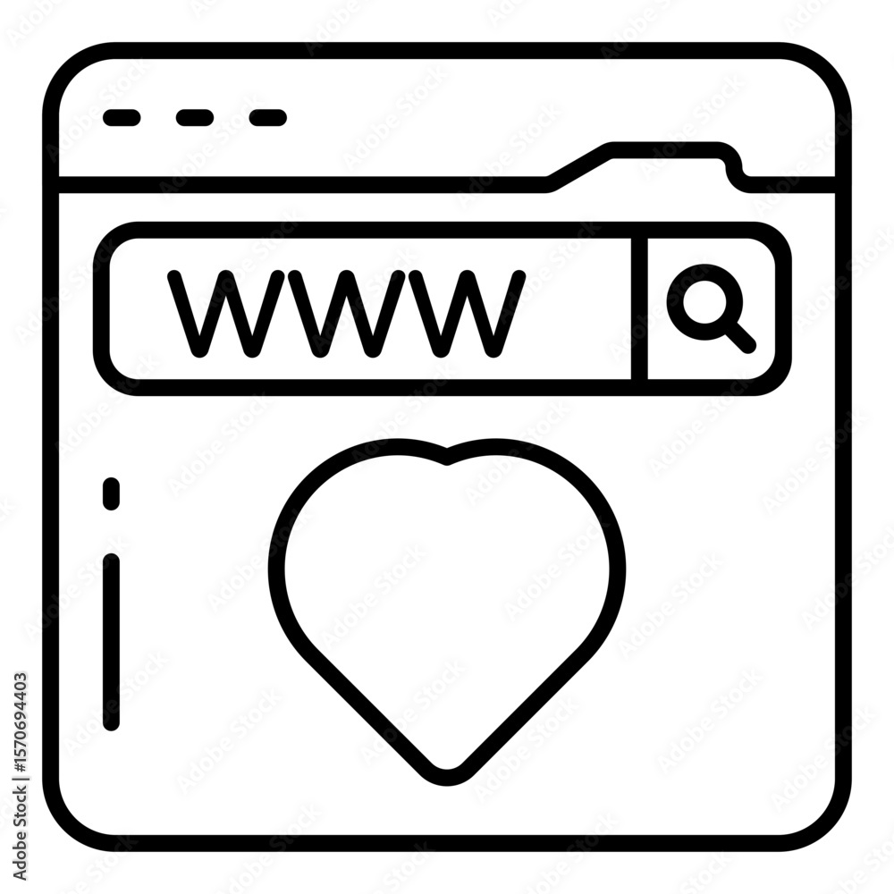 Wall mural linedesign icon of web browser, www vector