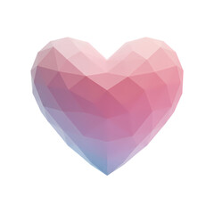 Low-Poly Heart: Pink, Blue Gradient Geometric Design