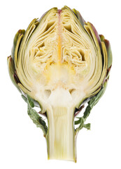 artichoke half, isolated on white background.