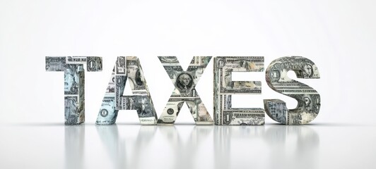 The Creative Representation of Taxes Using Dollar Bill Typography