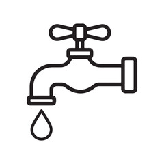 Simple line drawing of a dripping faucet.