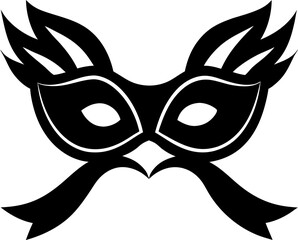 black mask on white background