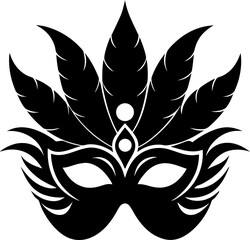 Black Festive Mask Silhouette Isolated Illustration