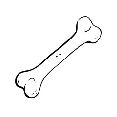 Dog bone cartoon drawing vector illustration 