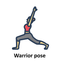 Warrior pose, Vector Icon which can easily modify or edit