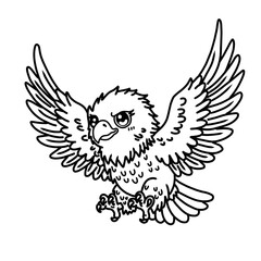 Kawaii Eagle Flying in the Sky