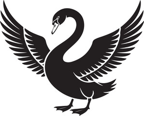 Obraz premium Graceful Black Swan Silhouette Art