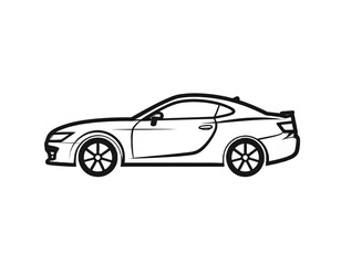 black car isolated on white background