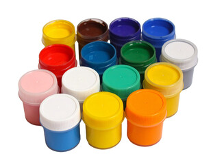 gouache paints isolated on white