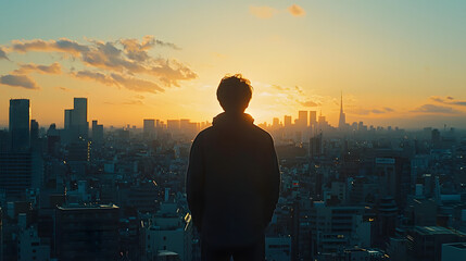 Fototapeta premium Tokyo city at sunset
