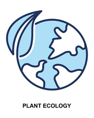 Recycle plant ecology in glyph blue tone style