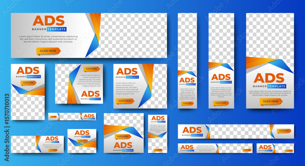Poster web banners ads design template. editable abstract banner design web template set. vector