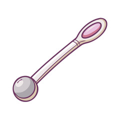 Cartoon Baby Safety Cotton Swab or Ear Cleaner Vector Illustration for Child Healthcare