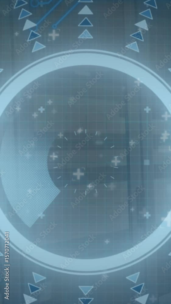 Poster animation of scope and data processing over computer servers