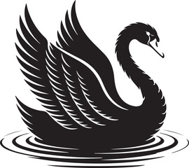 Obraz premium Graceful Black Swan Silhouette Art