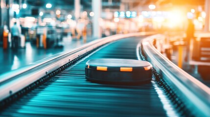 Automated conveyor belt in a factory