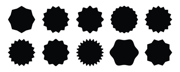 Star burst shape tags for price. stickers mock up set. Vector mockup Sales & Marketing Bursts & Badges. Set of Sale badges. Sale quality tags and labels. Template banner shopping badges. Special offer