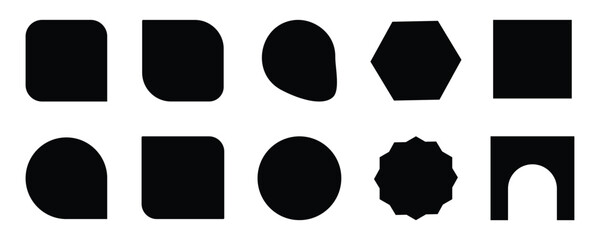 Retro badges for poster logo design. Sticker Pack. Collection of trendy pins. Groovy retro shapes.  Sticker Label Elements. star sticker, zigzag label, trendy wavy edge promo black badges.