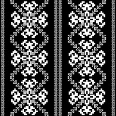 Embroidered Textile Motif with Floral and Geometric Elements