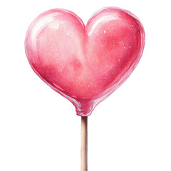 Heart-Shaped Lollipop: A tempting and inviting heart-shaped lollipop, the epitome of affection, rests gracefully on a delicate wooden stick. Perfect for evoking sweet memories of childhood.