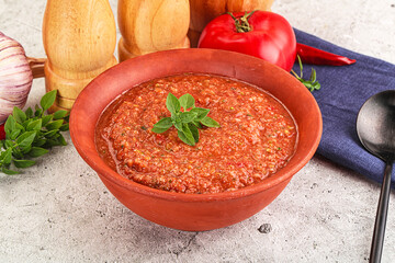 Cold vegan tomato soup Gazpacho