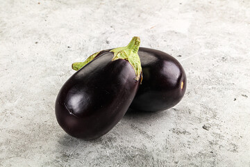 Raw ripe organic eggplant vegetable