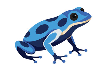 Vibrant blue poison dart frog with dark spots and creamy accents
