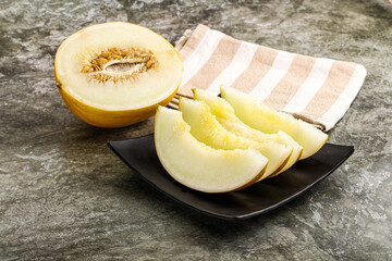 Sweet juicy ripe melon slices