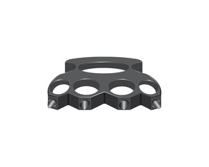 vector design of a tool that is usually worn on the fingers or in the fist as a tool or weapon for self-defense called brass knuckles