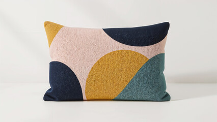 Textured pillow with abstract geometric pattern cushion textile