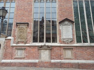 Gothic, polish, medieval church detail. Old architecture. Central Europe.