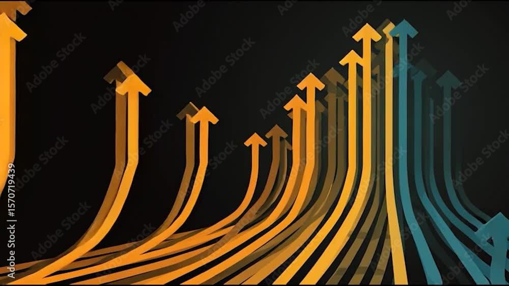 Poster ascending arrows: a dynamic visualization of progress and growth, with upward-pointing arrows. the a