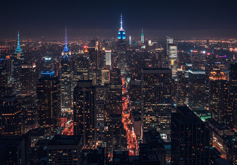 Obraz premium Night Lights of a Modern Metropolis